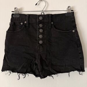 Madewell Size 25 Black/Crowley Wash High-Rise Jean Shorts